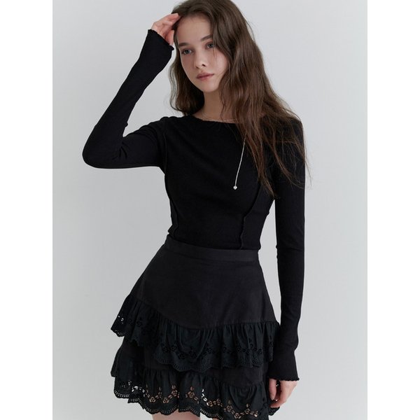 [리퍼브] Roll cake t-shirt (black)