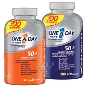 베이어 원어데이 50+ 여성+남성 종합비타민 각 300정 BAYER ONE A DAY 50+ MULTIVITAMIN