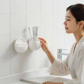 소품 다용도 수납함 정리대 홀더 욕실 원형 칫솔꽂이 라운드 주방