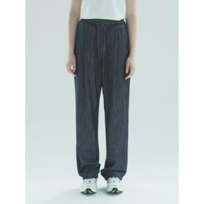 W1015 ONE TUCK LINEN BANDING PANTS_DEEP BLUE