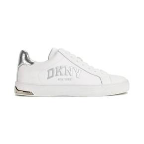 5089009 DKNY Womens Abeni Arch Lace Up Sneaker In Bright White/silver