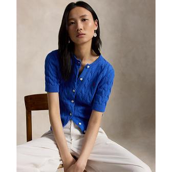 폴로 랄프 로렌 여성 케이블 니트 코튼 숏 슬리브 카디건(WMPOSWENDW20588400)