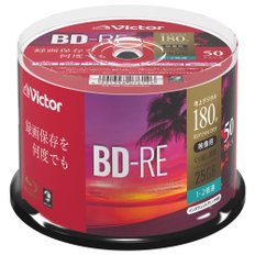 빅터 빅터 BD-RE VBE130NP50SJ1 루프 레코딩용 (단면, 1층, 1-2회, 50매), 블랙