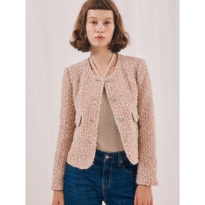 Peach Macaron Tweed Jacket