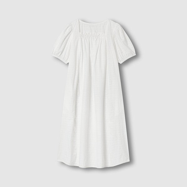 여 아일렛 시어 반팔 파자마 원피스 J206203065001