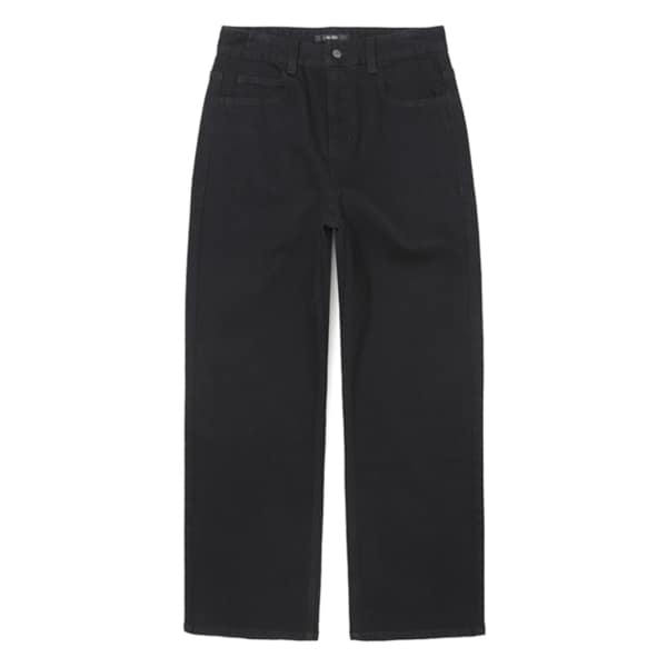 여성 세미 와이드핏 데님팬츠 (BLACK)