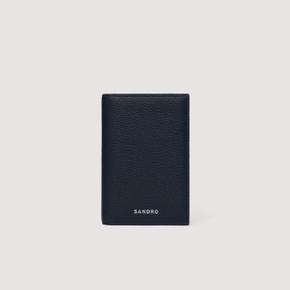 접이식 그레인드 가죽 카드 지갑 Navy SHAPM00271