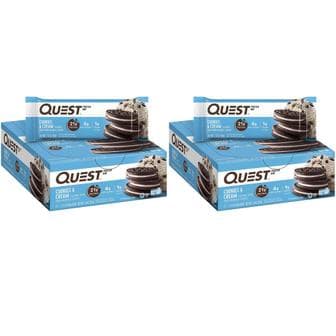  [해외직구] Quest Nutrition 퀘스트 프로틴바 쿠키앤크림 21g 12입 2팩 Protein Bar Cookies & Cream 12 Bars 2.12 oz (60 g) Each