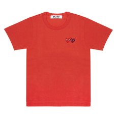 꼼데가르송 꼼데가르송 플레이 여성용 티셔츠 (더블 하트 레드 포함) AZ-T225-051