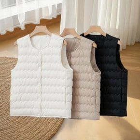 DS-5047 포근한 옆포켓 컴포트 베스트 여성경량쪼끼 여성포켓베스트 여성패딩쪼끼 여성경량