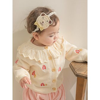 베이비블리 D26102 머쉬룸 니트 가디건