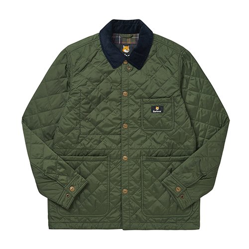 BARBOUR MQU1735 MQU GN73 바버X메종키츠네 폭스헤드 케닝 퀼팅 남성 자켓