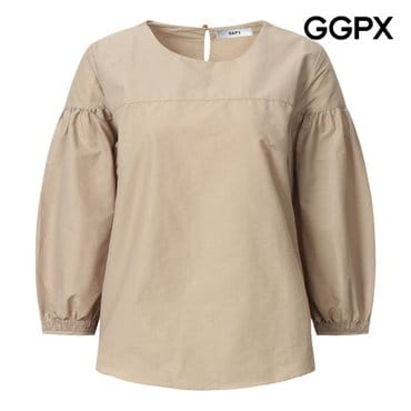 GGPX 라운드넥 퍼프 소매 블라우스 (GP8SH002B)