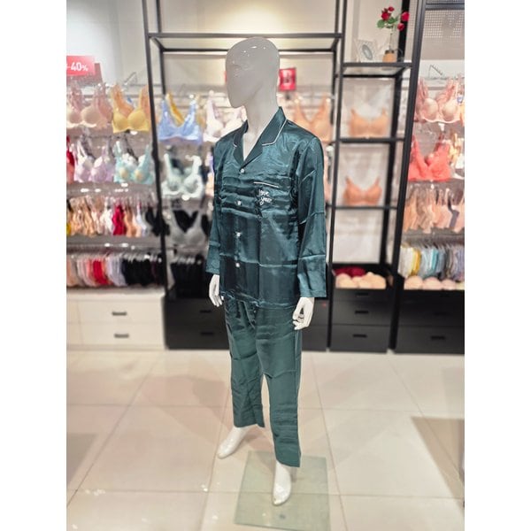 [시흥점] S 솔브 ) 딥그린 모던 솔리드 남성 파자마 [SPAE101M-GR]