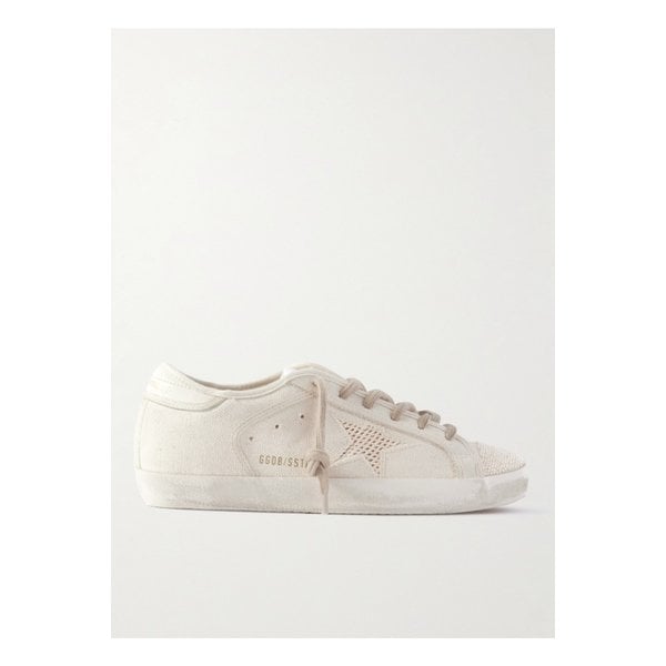 슈퍼스타 가죽 트리밍 비즈 장식 캔버스 스니커즈 오프 화이트 46376663162863593