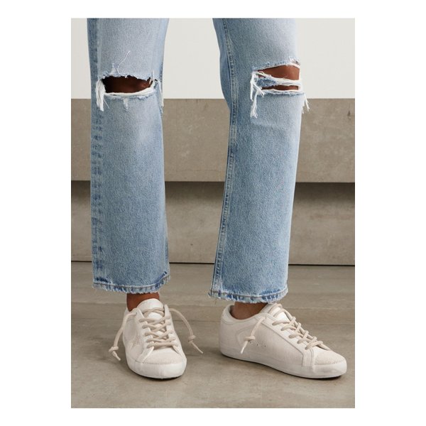 슈퍼스타 가죽 트리밍 비즈 장식 캔버스 스니커즈 오프 화이트 46376663162863593