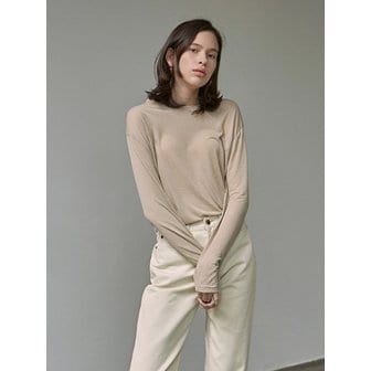 로에일 PURE LONG SLEEVE T-SHIRTS_BEIGE