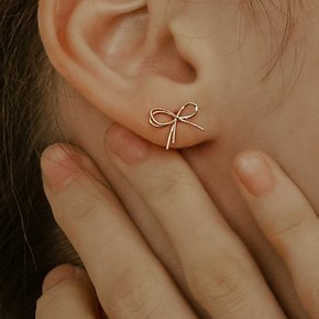 18k 헤링본 매듭 리본 귀걸이