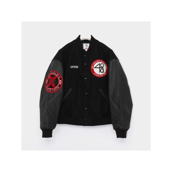 25SS 패치로고 40 에이커스 말콤 콜라보 바시티 남성 자켓 SS25J37 BLACK