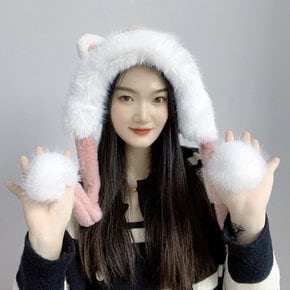 방울방울 곰돌이 귀달이 모자 귀덮개모자