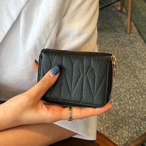 [XBIL1J89]여성 가죽 아코디언 카드지갑 명합지갑 지퍼