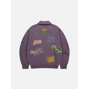 T Collar Half ZIp Sweatshirt Purple