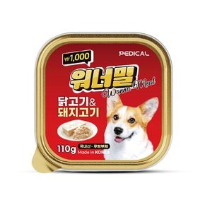 워너밀 강아지캔 닭고기&돼지고기110g