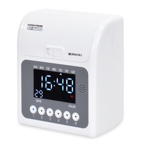 [현대오피스] 출퇴근기록기 EF-5600D+리본+카드 100매+카드함 6란인자 디지털표시방식