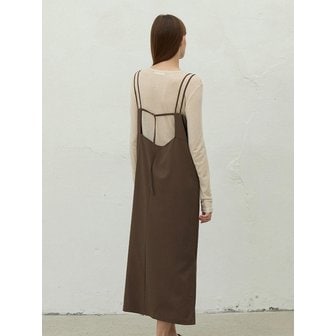 르스튜디오 BACK U-RING SLEEVELESS DRESS_BROWN