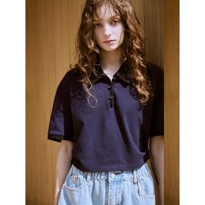 Logo embroidery collar combination pique t-shirt