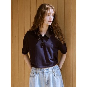 Logo embroidery collar combination pique t-shirt