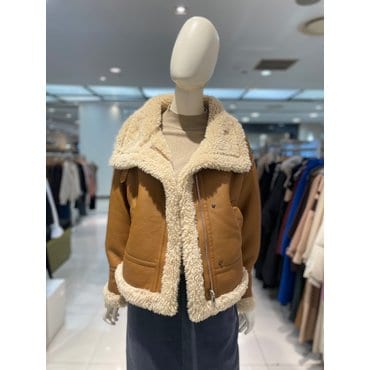 파프리카 뽀글이 배색 페이크퍼 무스탕/NJ4FUB03