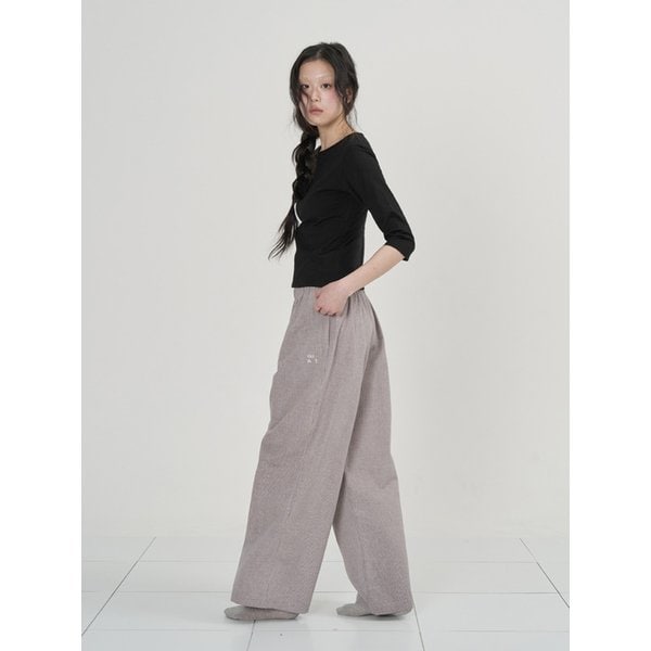 STRIPE LOUNGE PANTS (WARM GRAY)