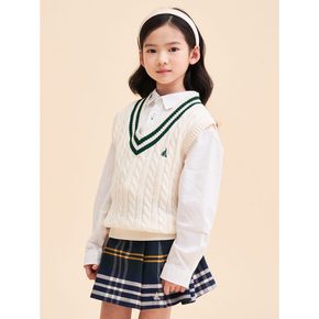 [30%OFF][BEANPOLE KIDS] 면기모 체크 치마바지  그린 (BI3927G91M)