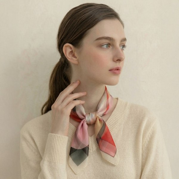 지엔느 실크 미니 스카프 SE621S309