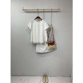 (77가능)노사 시스루 레이어드 플레어 반팔 티셔츠 3color
