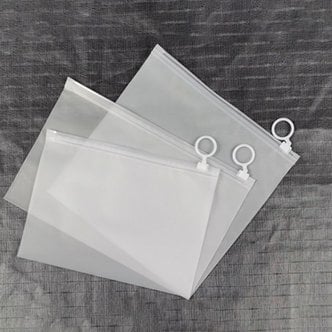  반투명 슬라이드 고리 지퍼백 PE 손잡이 비닐팩 20x15cm