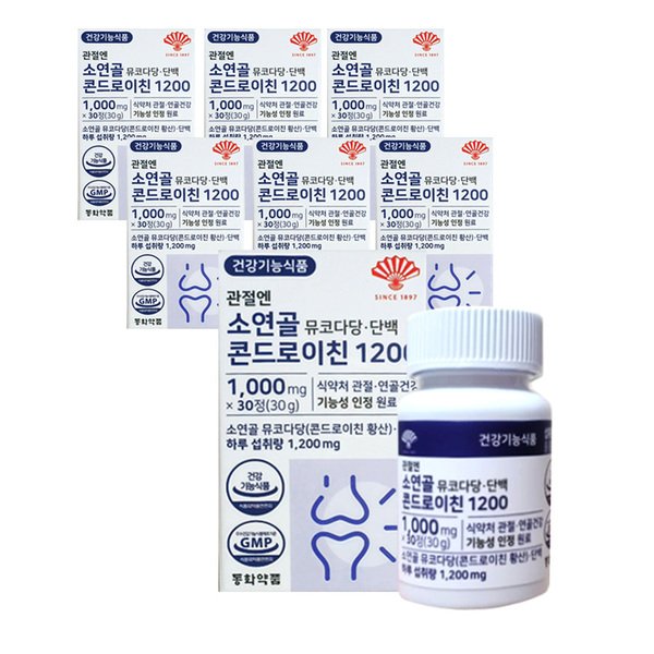 동화약품 관절엔 소연골 뮤코다당 단백 콘드로이친 1200 30정 7통 황
