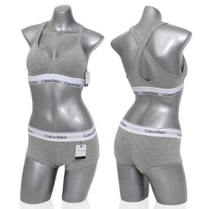 Calvin Klein CK 여성 스포츠브라+사각팬티 세트 QF1654+F3788 GREY