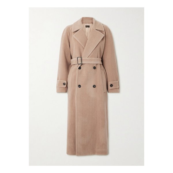 더블 브레스트 벨트 캐시미어 코듀로이 코트 베이지 1647597345911123