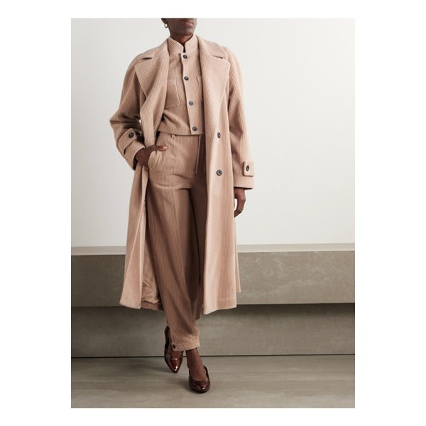더블 브레스트 벨트 캐시미어 코듀로이 코트 베이지 1647597345911123