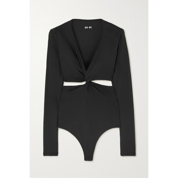 알릭스 뉴욕 Lance Twist-front Cutout Stretch-jersey Bodysuit 블랙 45666037504987144