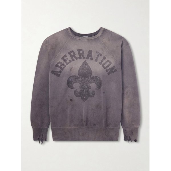 애버레이션 디스트레스드 프린트 코튼 저지 스웨터 46376663162962411