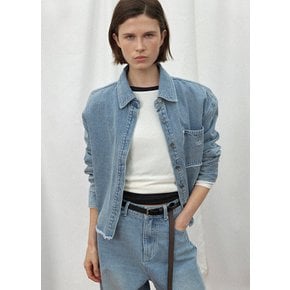 (BL-4266)GLAND SET-UP DENIM SHIRT