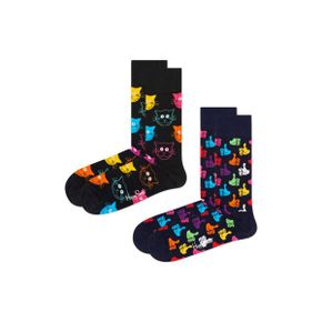 4269678 Happy Socks Assorted 2-Pack Classic Cat Cotton Blend Crew