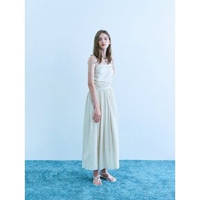 Jelli shirring choker long dress - ivory