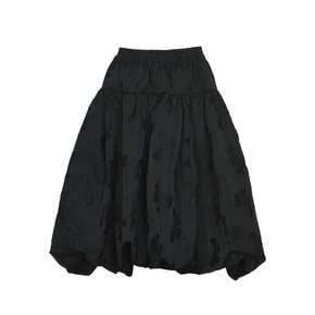 RIBBON JACQUARD VOLUME MIDI SKIRT