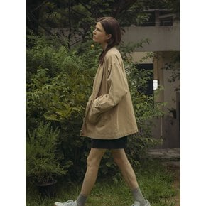 Corduroy collar Point cotton coat_Beige