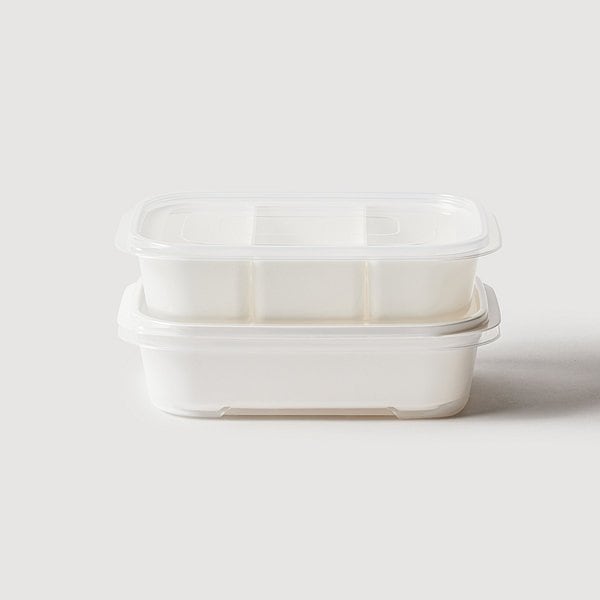 간편하게 나누고 보관하는 용기 1.5L 2개 (3칸+채반) J70N902110000