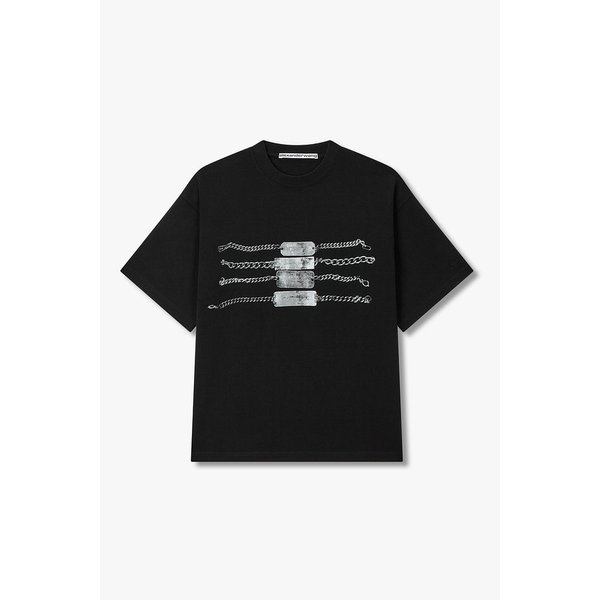 [UNISEX] 체인 그래픽 숏 슬리브 티셔츠 3626120102000